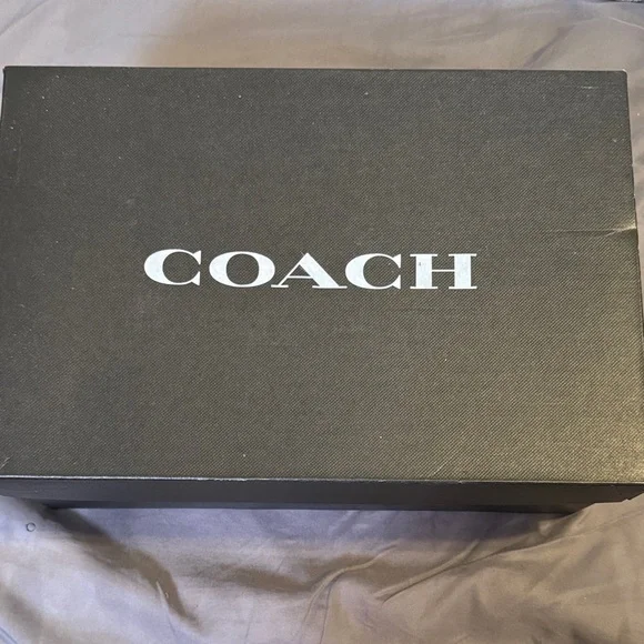STORAGE for BAGS BOX!! COACH Black Box with COACH Liner Paper and White Logo - Picture 1 of 14